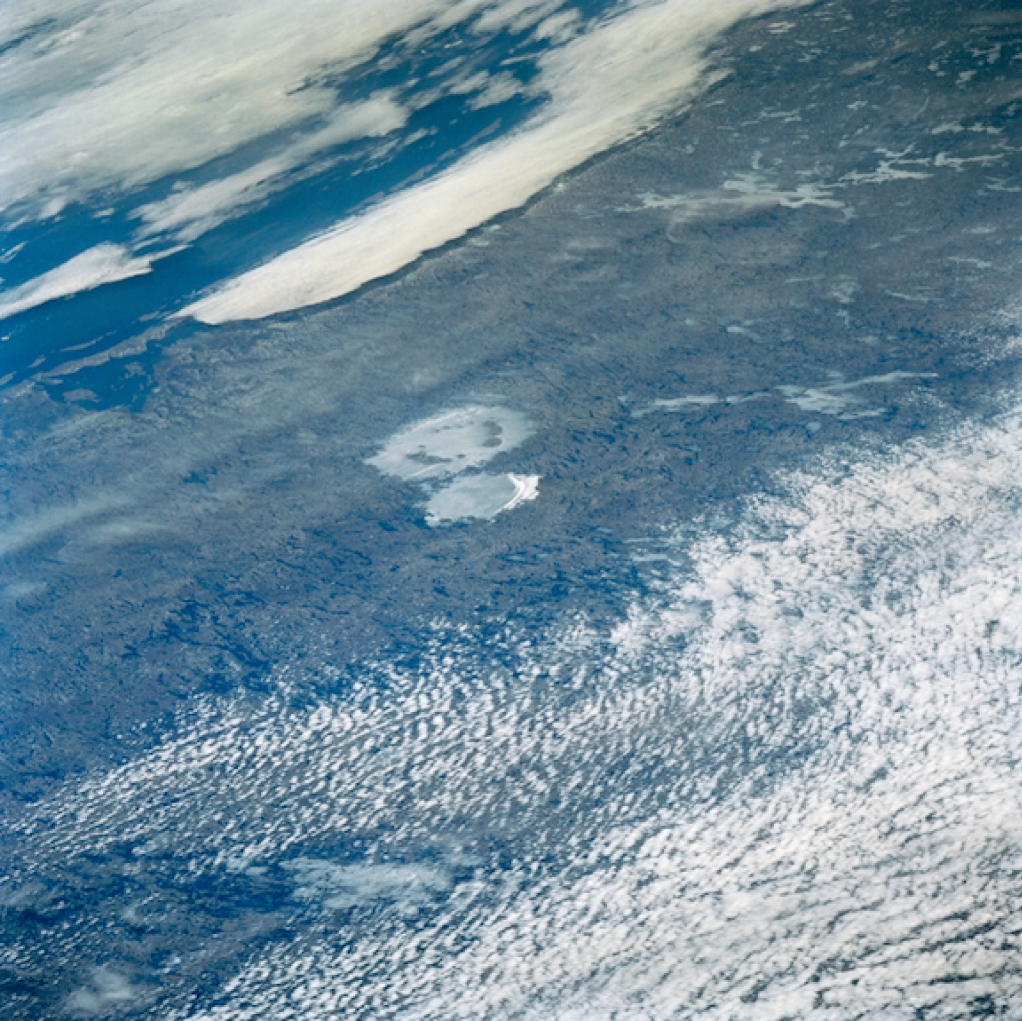 Les cratères des lacs Clearwater dans le nord du Québec, Canada, vus de l'espace.