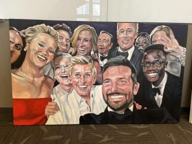 Peinture du selfie d'Ellen Degeneres.