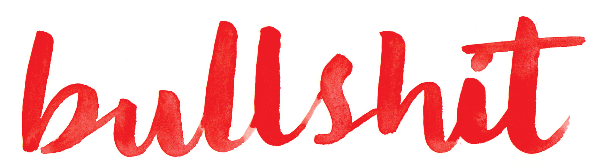 Le mot "conneries" en lettres cursives rouges.