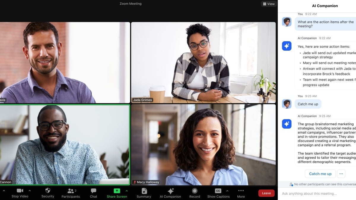 Zoom met son « AI Companion » à la disposition des clients payants sans frais supplémentaires