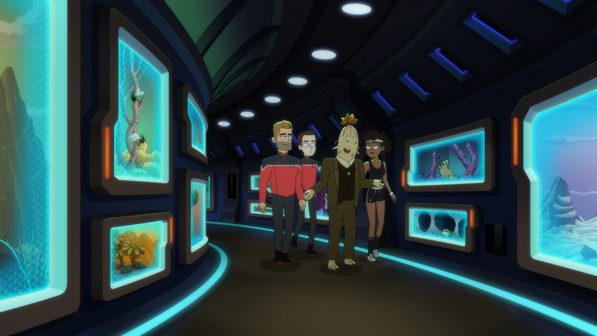 L'équipage de Starfleet visite une ménagerie extraterrestre. 