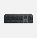 Le clavier Logitech MX Keys de couleur sombre sur fond blanc