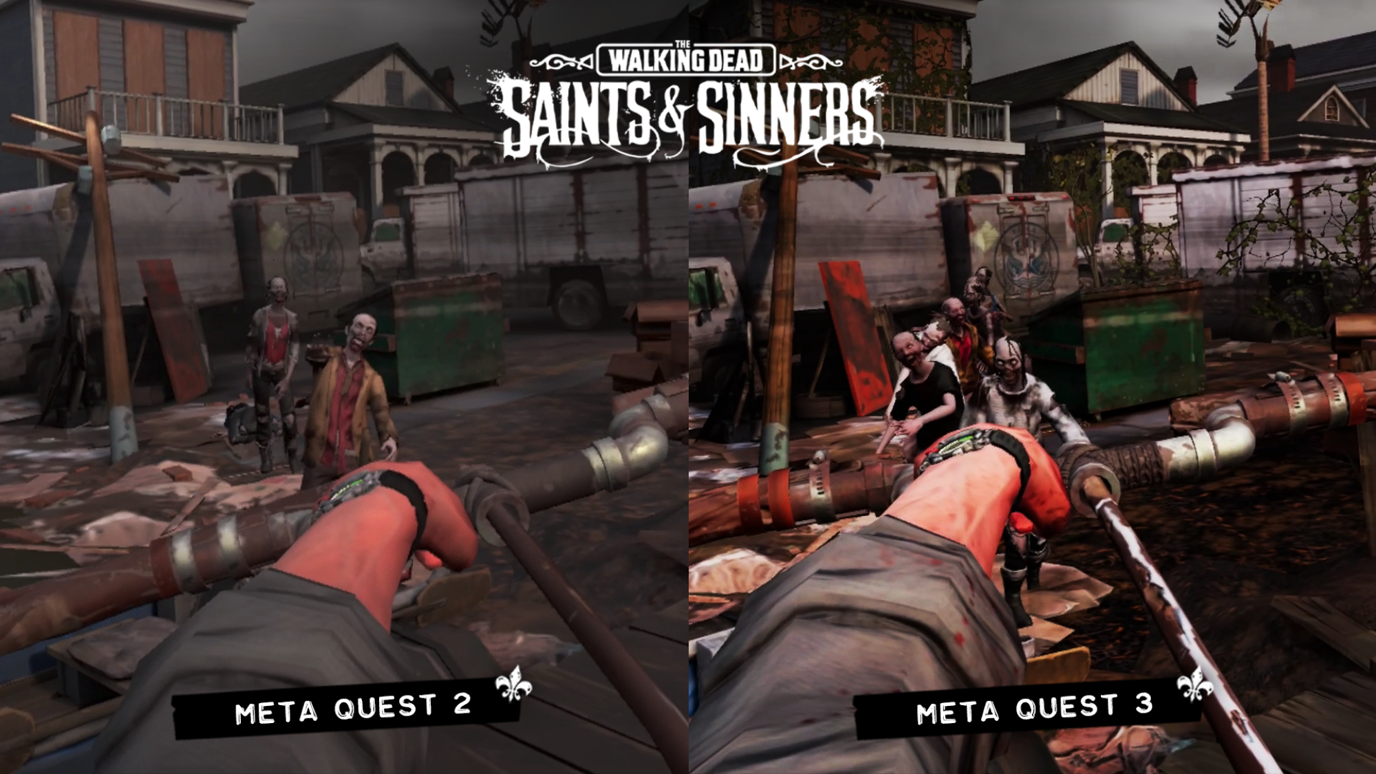 Comparaison de Walking Dead Saints & Sinners Quest 2 et 3