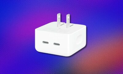 Chargez deux appareils à la fois avec l'adaptateur secteur compact double USB-C 35 W d'Apple