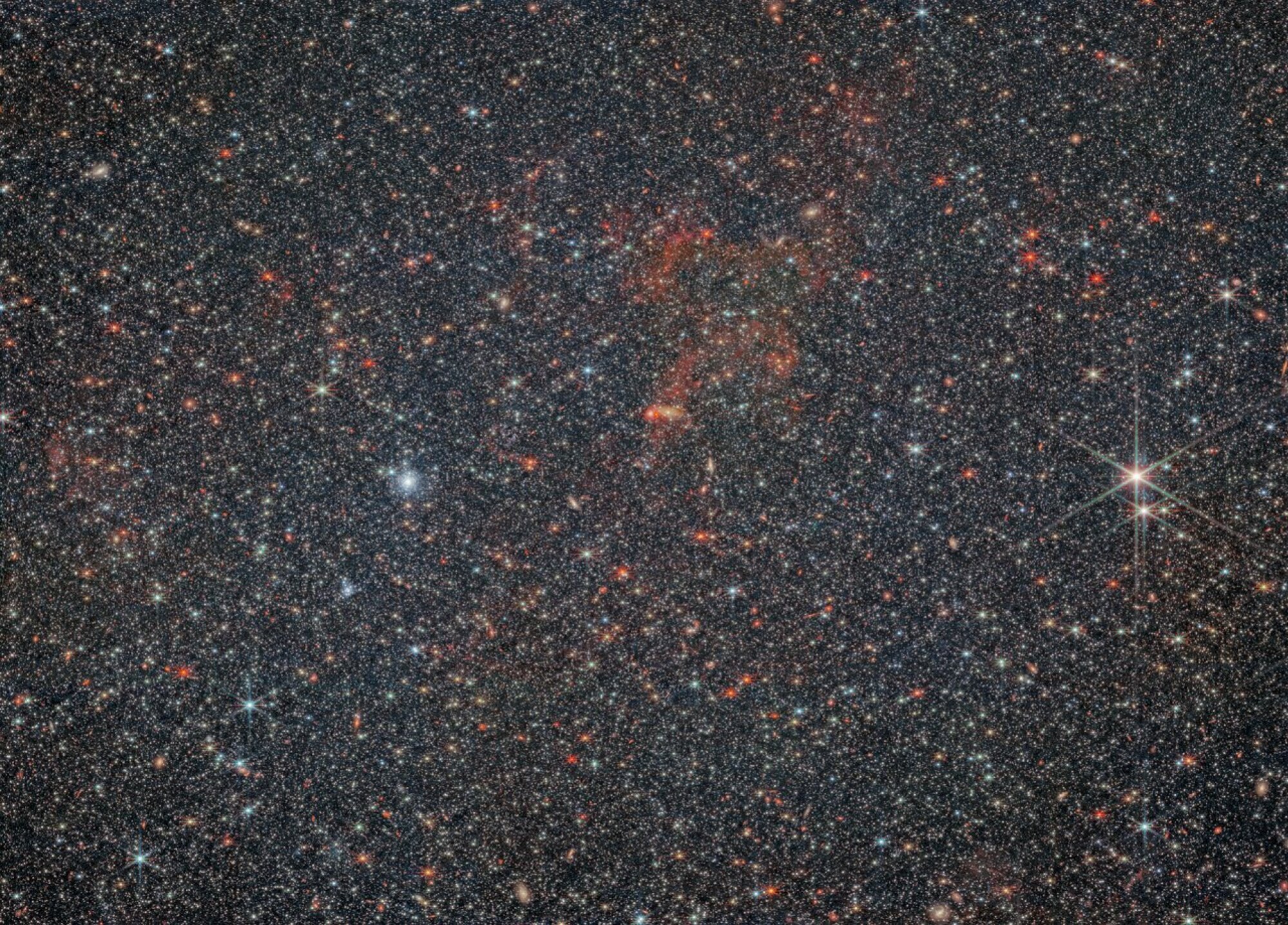 Un champ d'étoiles dense dans la galaxie relativement proche NGC 6822.