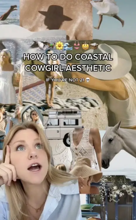 Un TikTokker expliquant l'esthétique de la cow-girl côtière.
