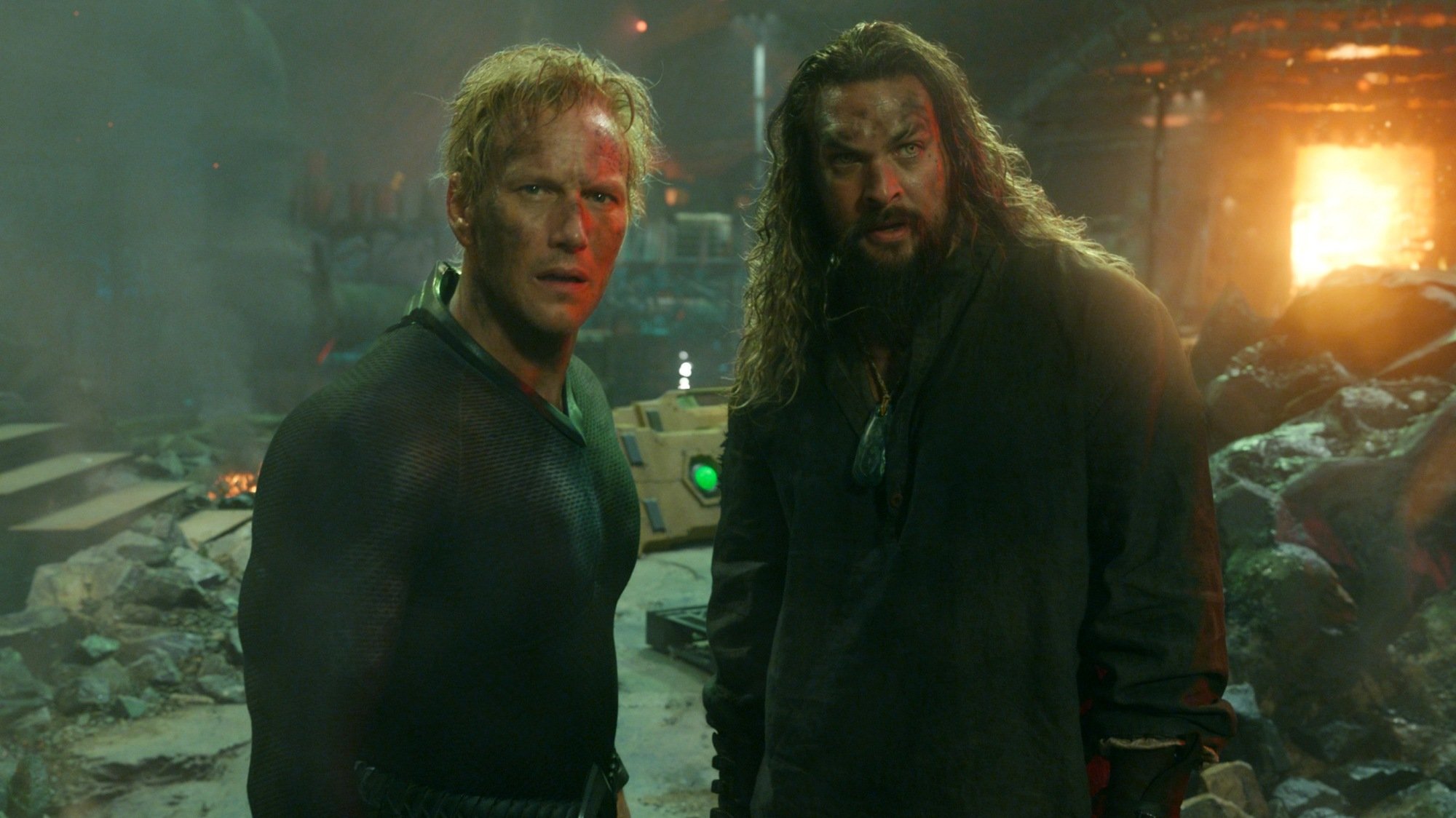 PATRICK WILSON dans le rôle d'Orm et JASON MOMOA dans le rôle d'Aquaman dans l'aventure d'action de Warner Bros. Pictures 