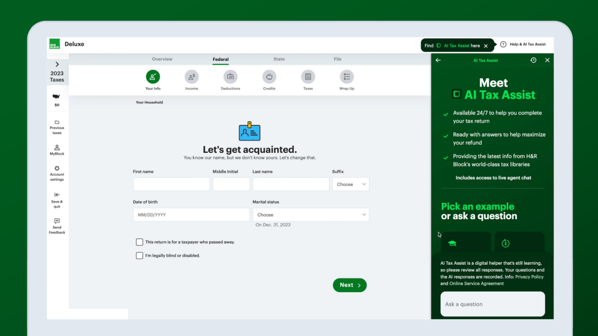 H&R Block dispose désormais d'un chatbot IA qui répond à des questions fiscales déroutantes