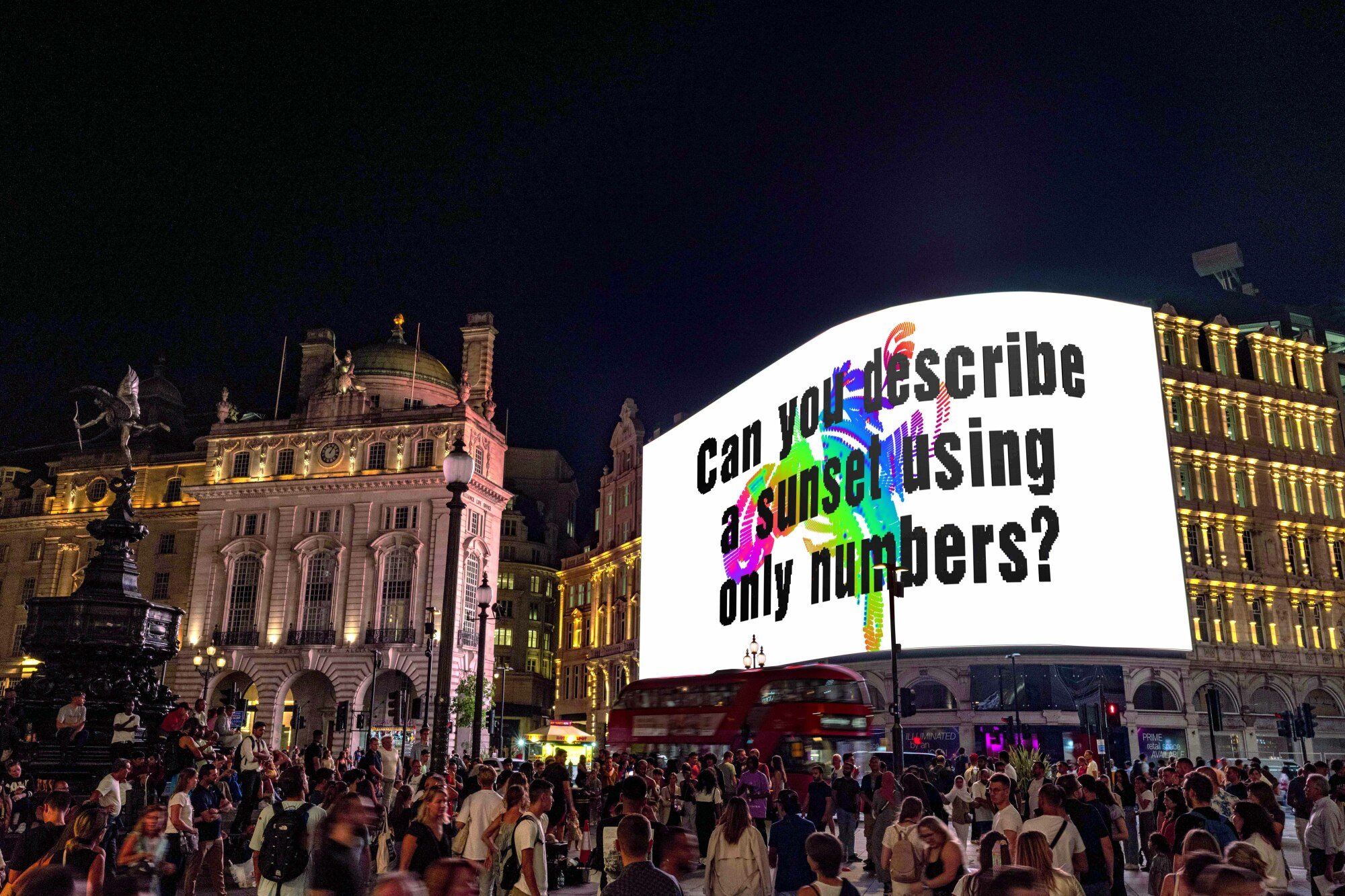 Un panneau d'affichage à Londres présentant une question d'Ai Weiwei.