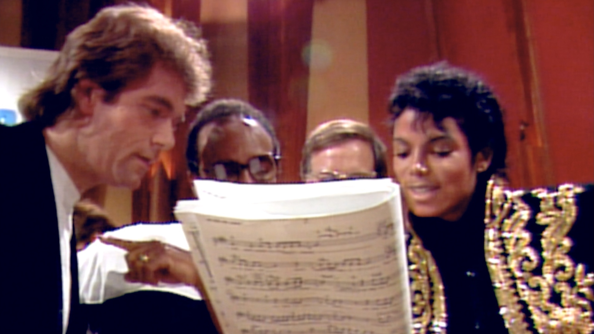 Huey Lewis, Quincy Jones et Michael Jackson dans "La plus grande soirée pop".
