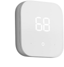 un visage de thermostat intelligent Amazon sur fond blanc