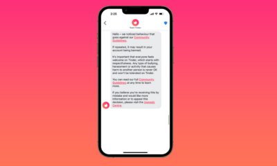 Tinder lance une autre fonctionnalité pour arrêter les messages inappropriés