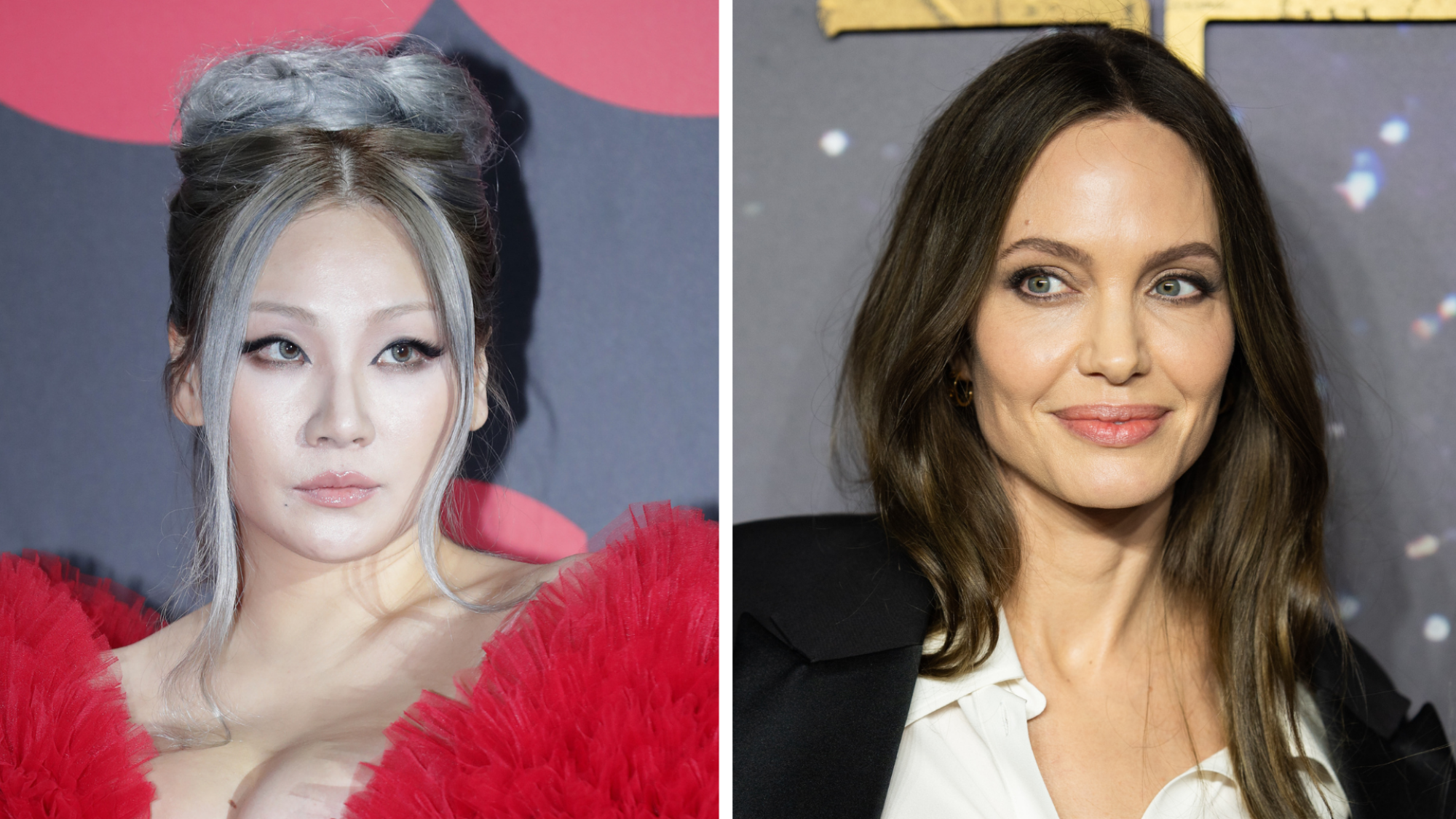 Deux photos : CL à gauche, Angelina Jolie à droite.