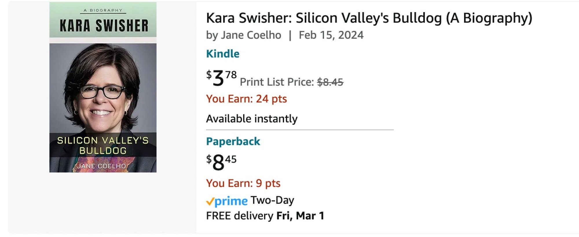 un livre sur Kara Swisher sur Amazon