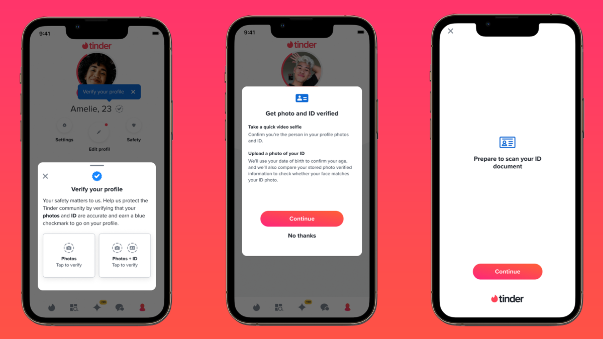 Tinder exigera bientôt des identifiants pour une coche de vérification