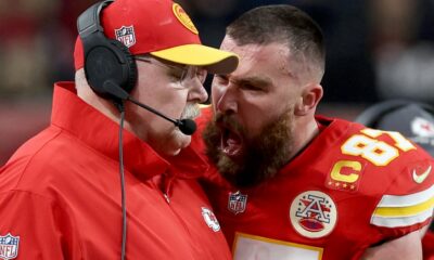 Travis Kelce surpris en train de crier après son entraîneur devient instantanément un mème