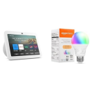 Echo Show 8 (3e génération, version 2023) avec le pack Amazon Basics Smart Color Bulb