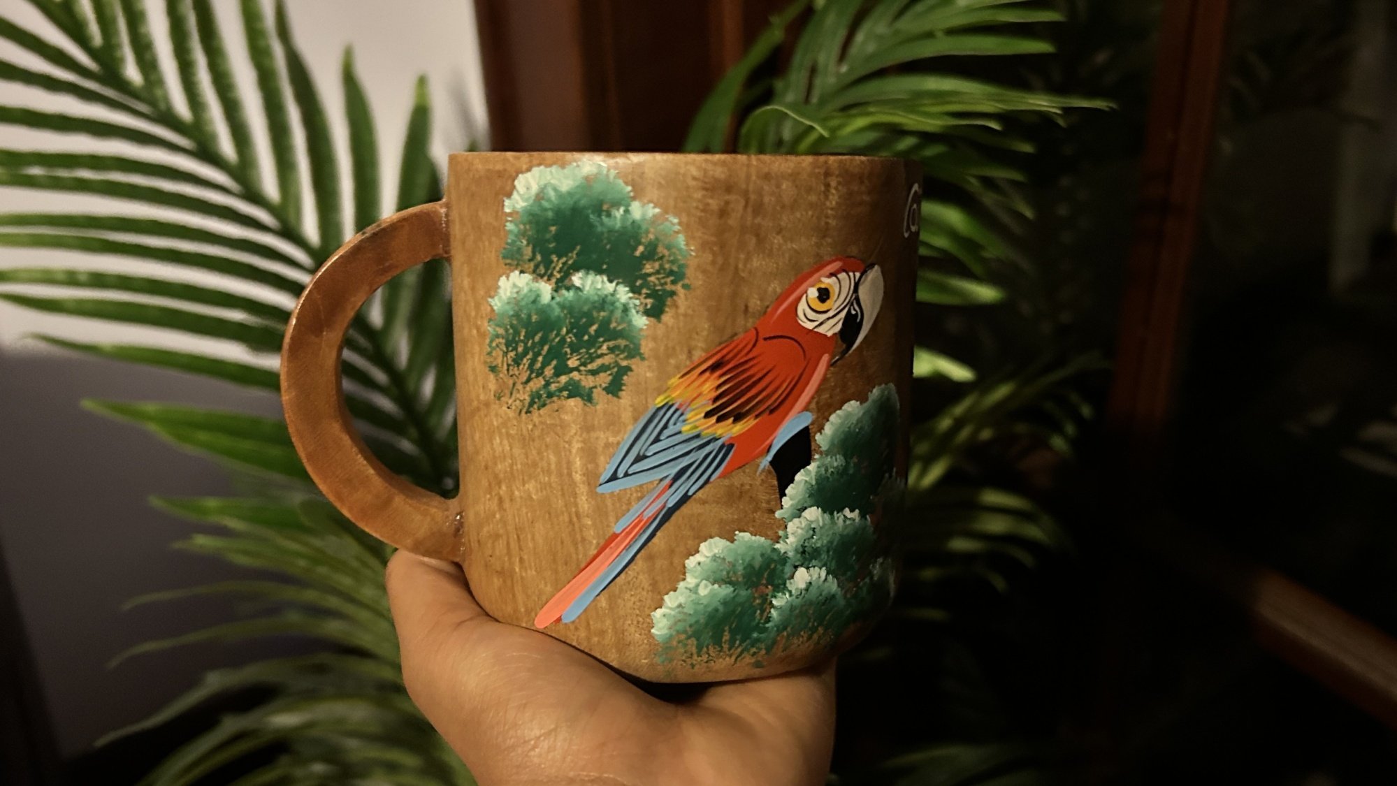 Mug souvenir en bois du Costa Rica