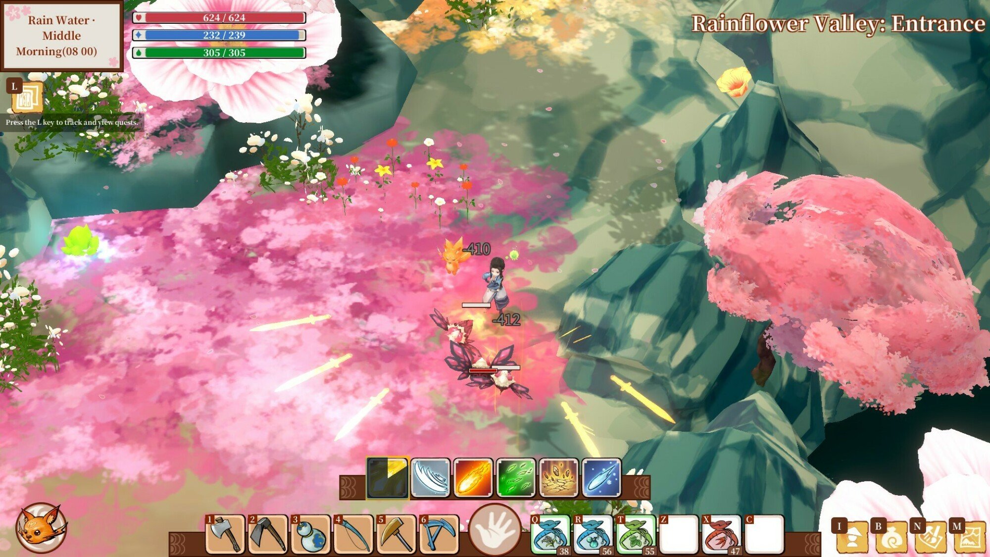 Une capture d'écran du personnage du joueur dans 