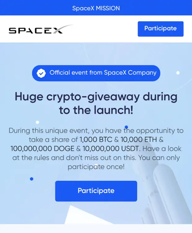 Faux site Web SpaceX
