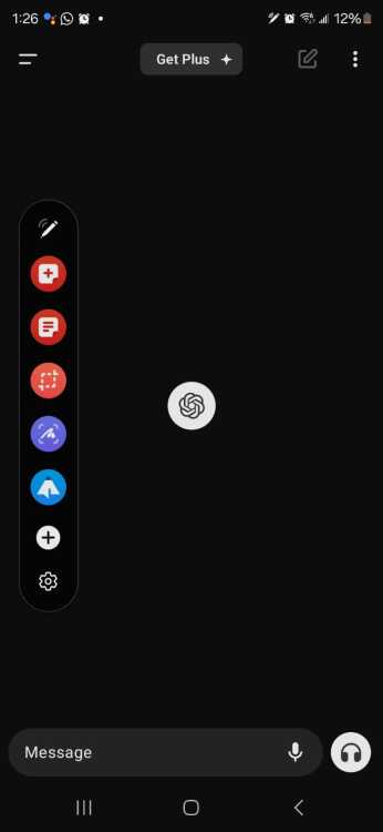 Flèche bleue pointant vers l'icône Smart Select sur Android