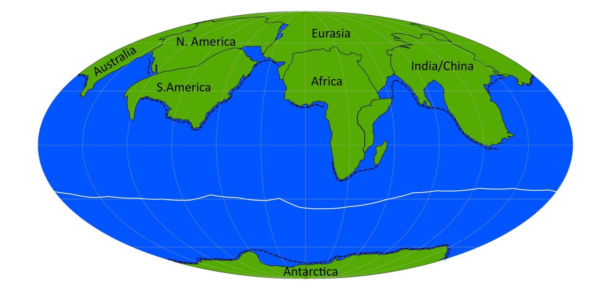 Le futur supercontinent potentiel « Amasia ».