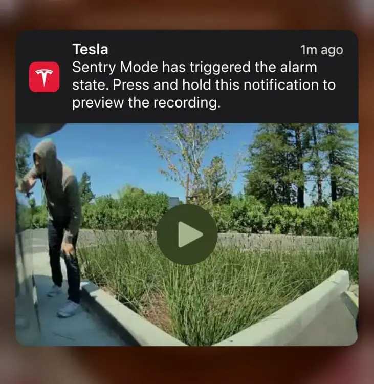 Aperçu du mode Tesla Sentry
