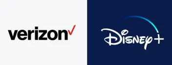 Logos Verizon et Disney+ côte à côte