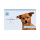 Un kit de test d'ADN pour chien du panneau Wisdon sur fond blanc
