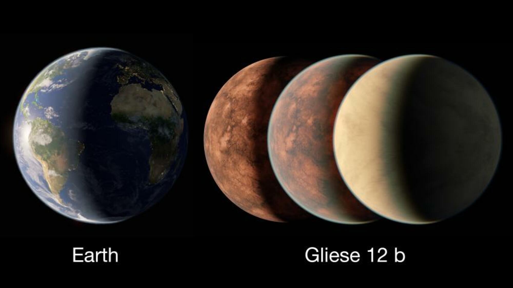 Comparaison de Gliese 12 b avec d'autres planètes