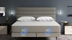 Un matelas Sleep Number sur un lit sans draps