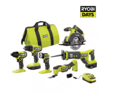 RYOBI ONE+ Kit combiné de 6 outils sans fil 18 V