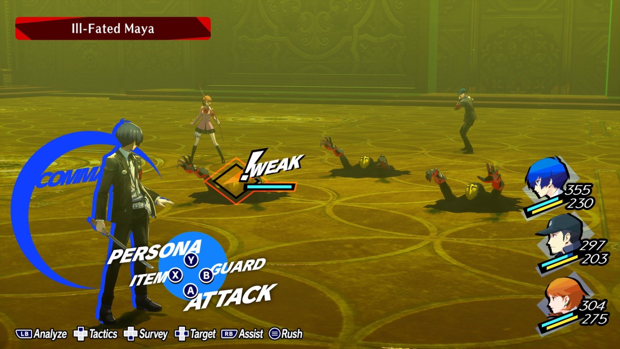 Capture d'écran du rechargement de Persona 3