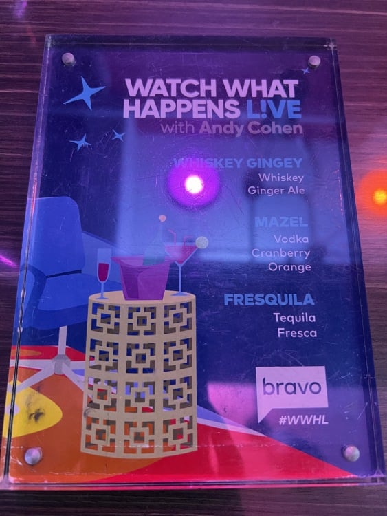 la carte des boissons wwhl