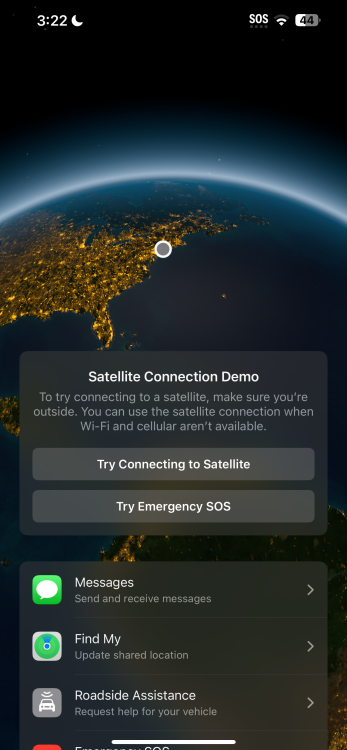 Démo de la messagerie satellite sur iOS 18