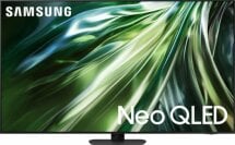 Téléviseur Samsung QLED avec économiseur d'écran abstrait vert et bleu