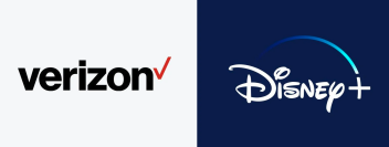 Les logos de Verizon et Disney+ côte à côte