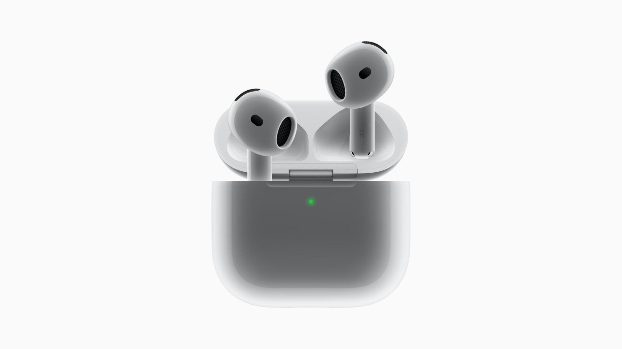 les airpods 4 dans leur boîtier de charge