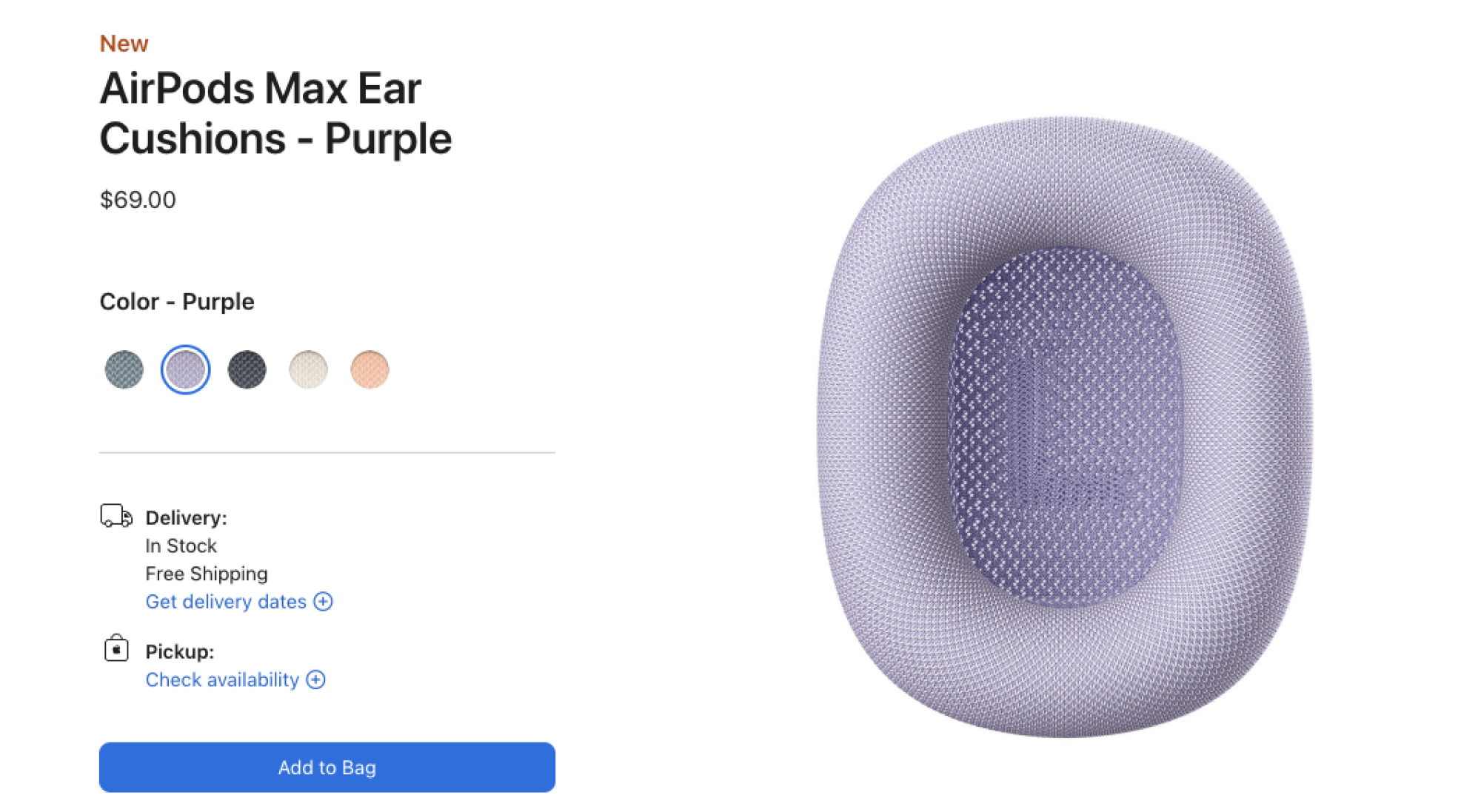 Coussinets d'oreille pour AirPods Max en violet