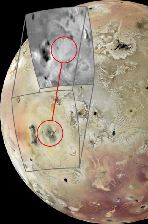 Le nouveau volcan récemment repéré à la surface d'Io.