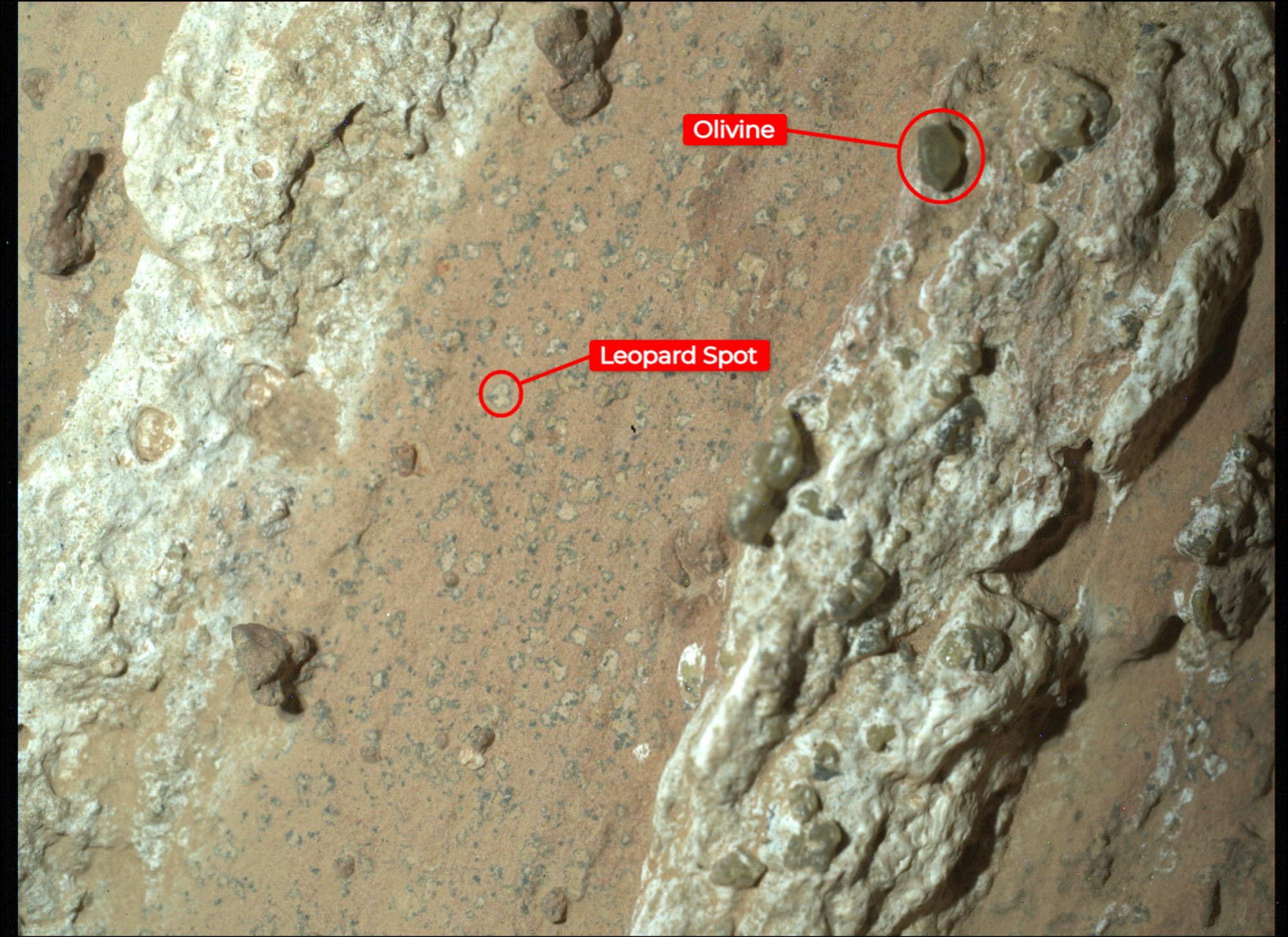 Regardons de plus près le rocher de Cheyava Falls sur Mars