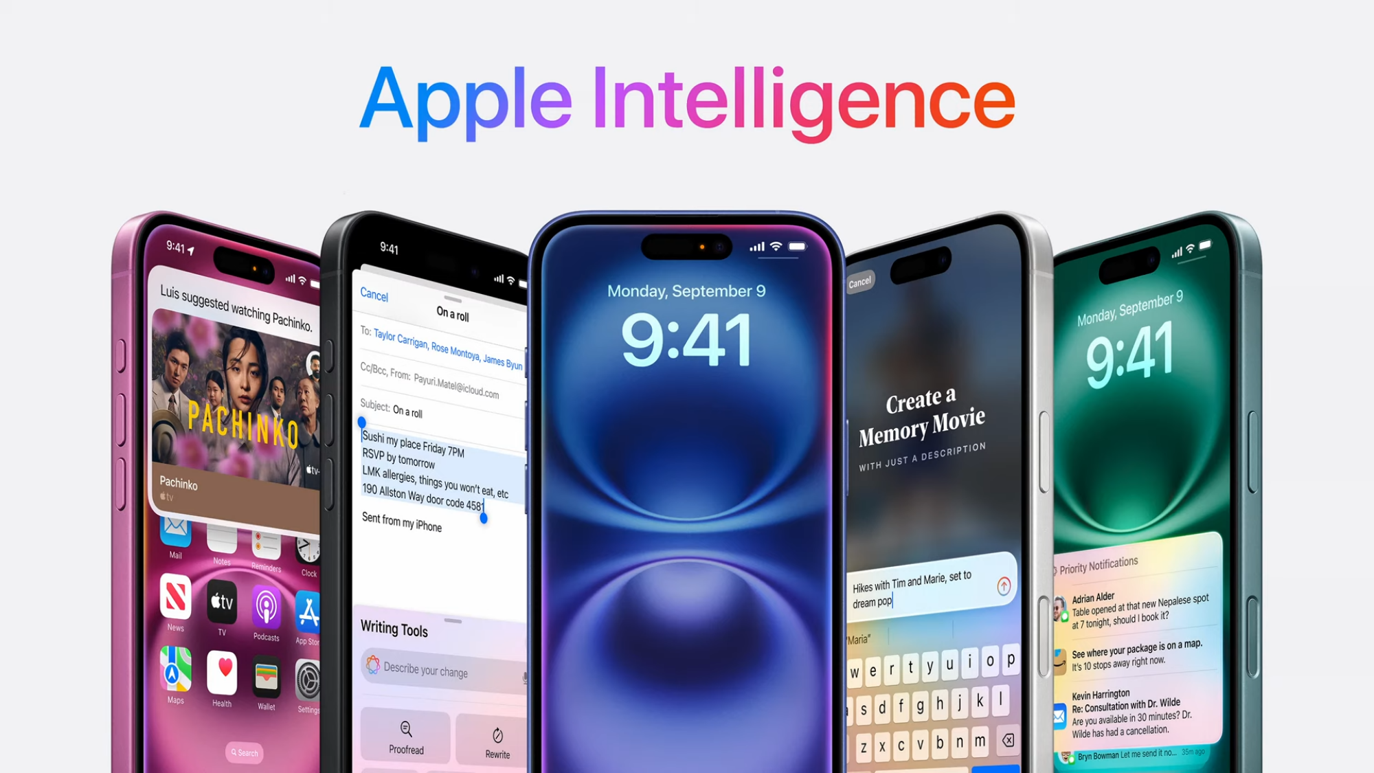 Image promotionnelle d'Apple Intelligence lors de l'événement Glowtime