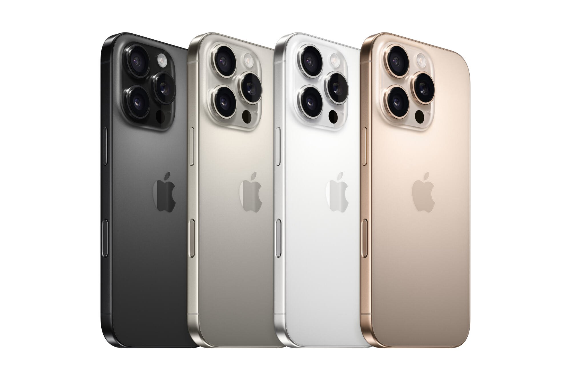 Gamme iPhone 16 Pro avec toutes les couleurs