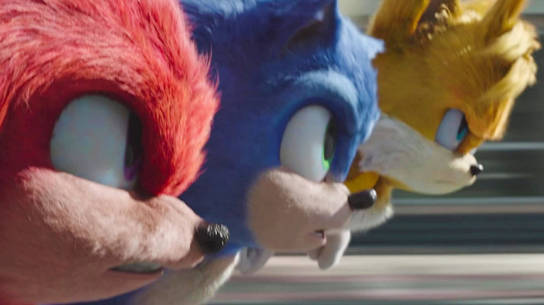 Knuckles, Sonic et Tails, qui courent très vite dans Sonic the Hedgehog 3