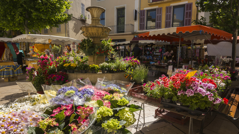 Marché aux fleurs local France