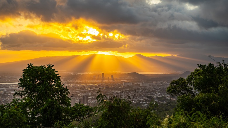 belvédère de tantale au coucher du soleil