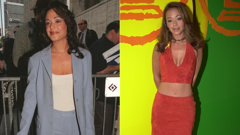 Leah Remini posant lors d'événements sur le tapis rouge à la fin des années 90 et au début des années 90.