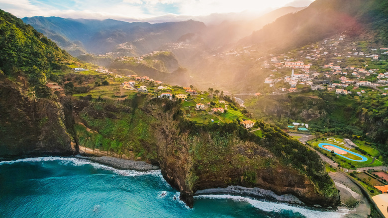 Vue aérienne de l'île de Madère, Portugal