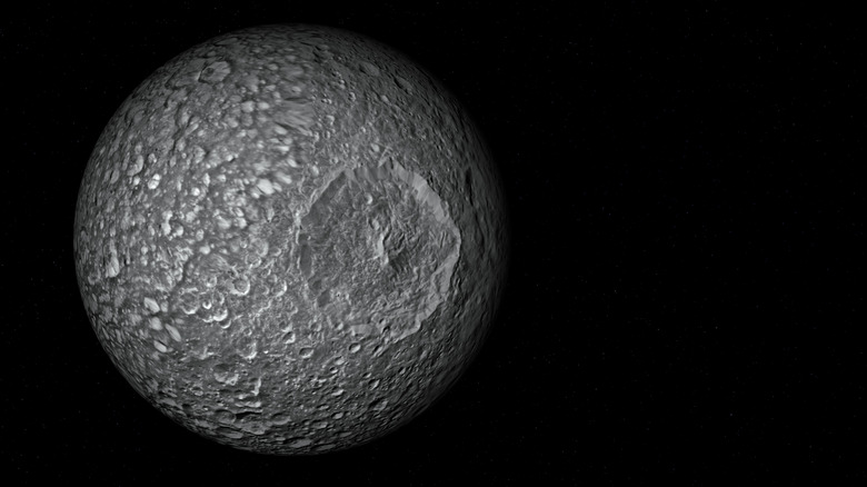 rendu de la lune de Saturne, Mimas