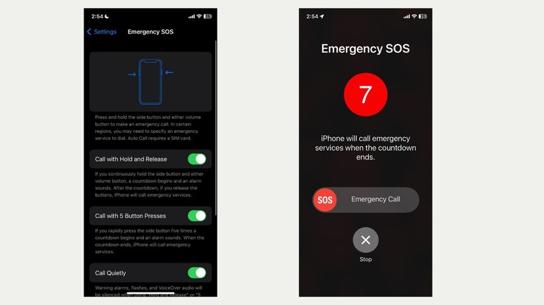 configurer le SOS d'urgence sur un iPhone